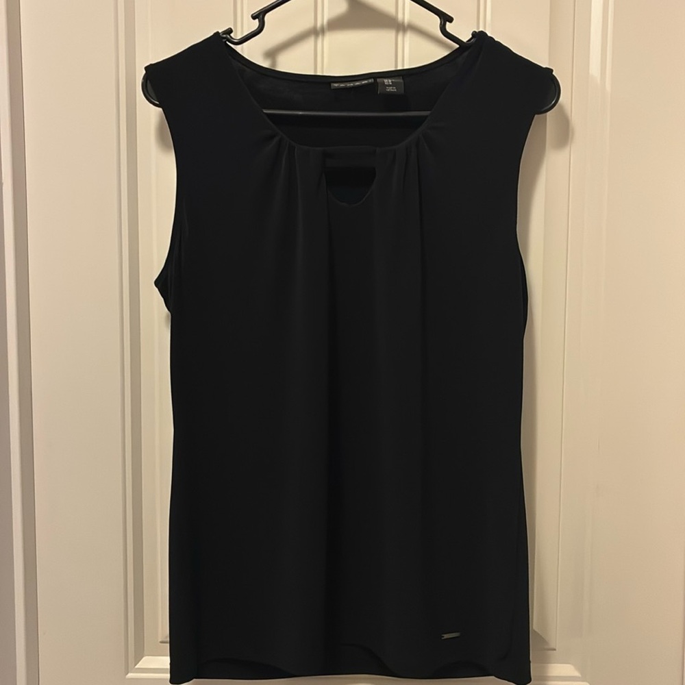 Black Sleeveless Dress Top + Tan blouse - Tahari Brand - Women’s Size M